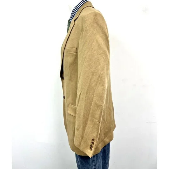 Hart Schaffner Marx X Loro Piana Blazer Jacket Beige Cashmere Size 44L Nice